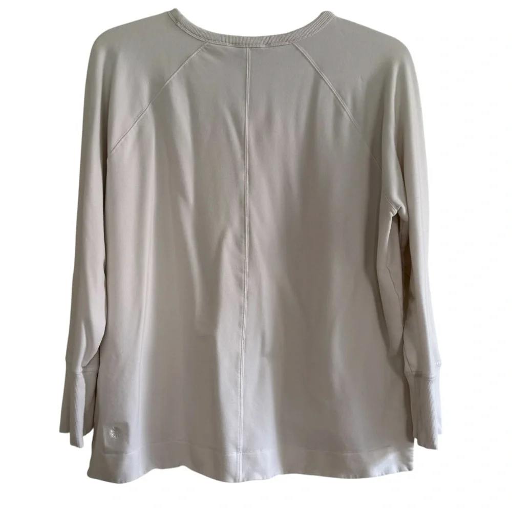 Athleta Coaster Luxe Recover Sweatshirt Top Magnolia White Thumbhole Athletic 1X - Picture 7 of 13